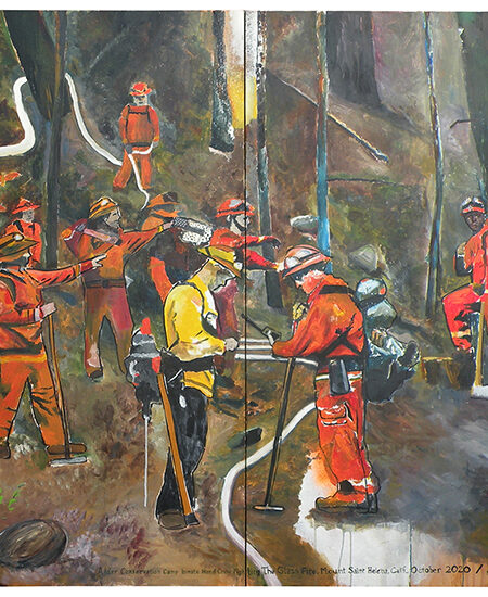 David Johnson and Patrick Cant, Alder Conservation Camp Inmate Hand Crew Fighting the Glass Fire, 2021